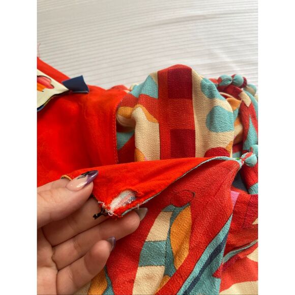 Farm Rio Cutout Retro Boho Hippie Jumpsuit Size XS Read Description - Picture 9 of 9